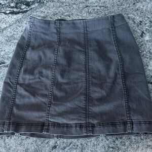 Free People Gray Denim Skirt
